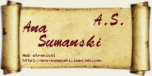 Ana Šumanski vizit kartica
